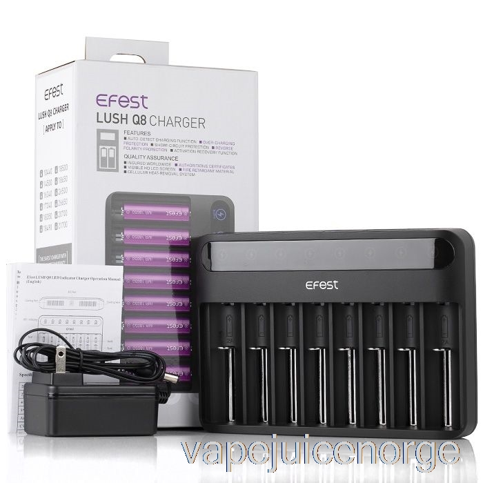 Vape Juice Efest Lush Q8 8 Bay Intelligent Batterilader
