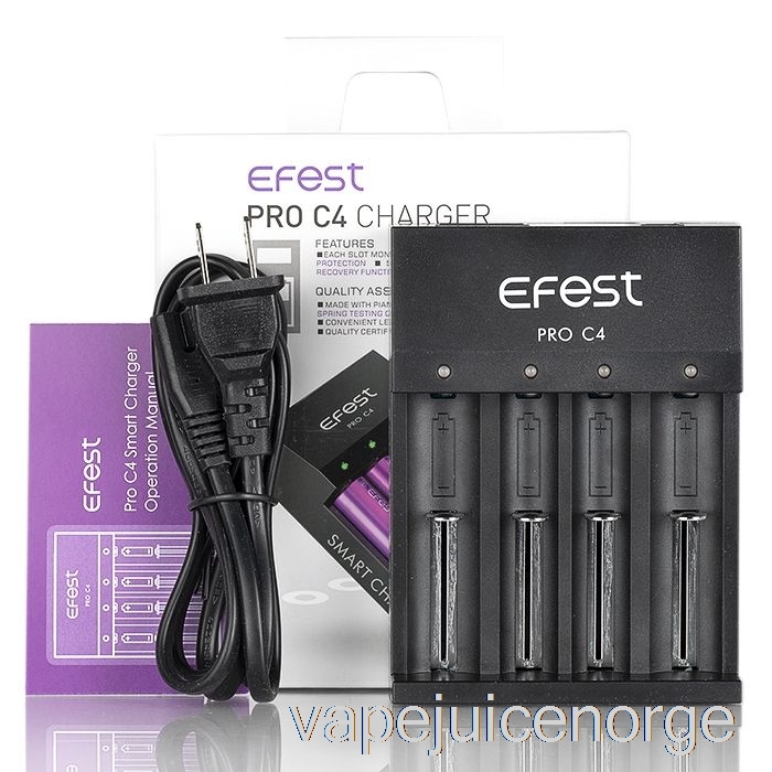Vape Juice Efest Pro C4 4-bay Smart Batterilader