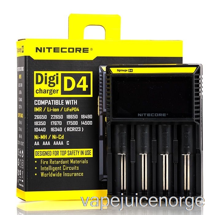 Vape Med Nikotin Nitecore D4 Batterilader (4-bay)