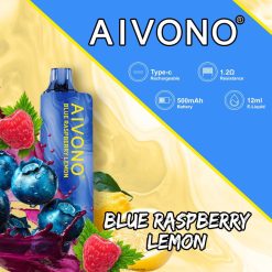 Aivono AIM GUN 7000 blåbær bringebær sitron - P26VZ8109 Vape Norge